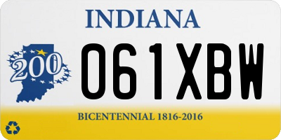 IN license plate 061XBW