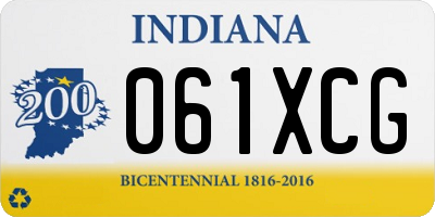 IN license plate 061XCG