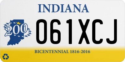 IN license plate 061XCJ