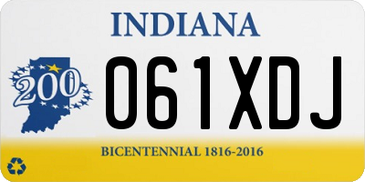 IN license plate 061XDJ