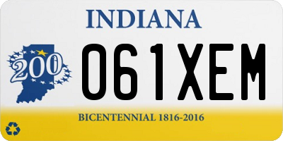 IN license plate 061XEM