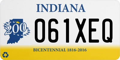 IN license plate 061XEQ