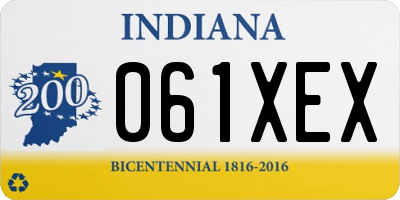 IN license plate 061XEX