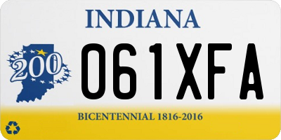 IN license plate 061XFA