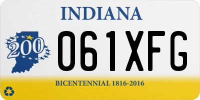 IN license plate 061XFG