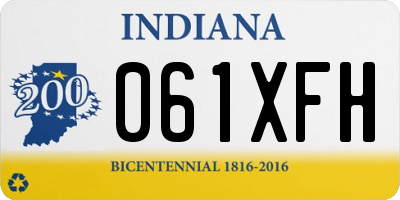 IN license plate 061XFH
