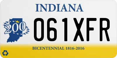 IN license plate 061XFR