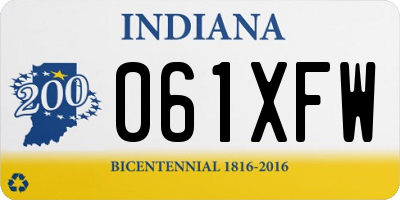 IN license plate 061XFW