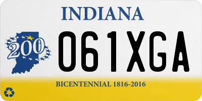 IN license plate 061XGA