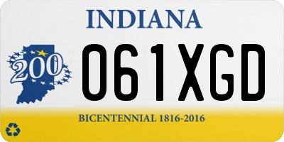 IN license plate 061XGD