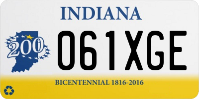IN license plate 061XGE