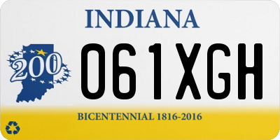 IN license plate 061XGH