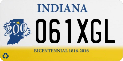 IN license plate 061XGL