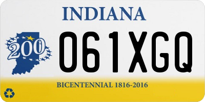 IN license plate 061XGQ