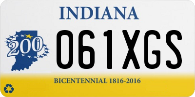 IN license plate 061XGS