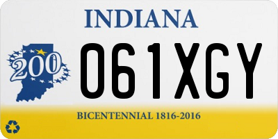 IN license plate 061XGY