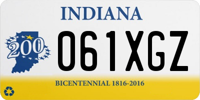 IN license plate 061XGZ