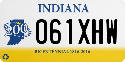 IN license plate 061XHW