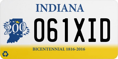 IN license plate 061XID