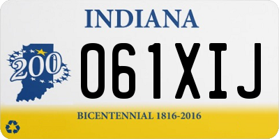 IN license plate 061XIJ