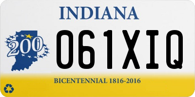 IN license plate 061XIQ