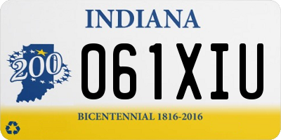 IN license plate 061XIU