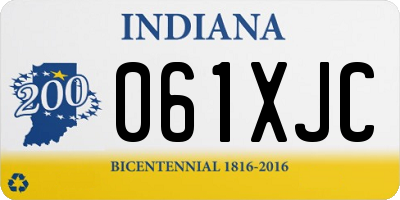 IN license plate 061XJC