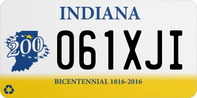 IN license plate 061XJI