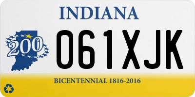 IN license plate 061XJK