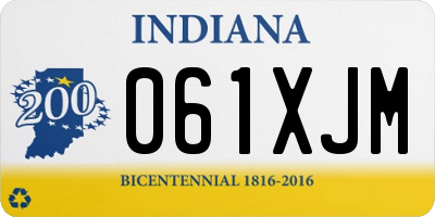 IN license plate 061XJM