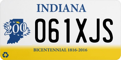 IN license plate 061XJS