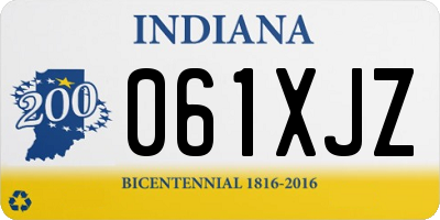 IN license plate 061XJZ