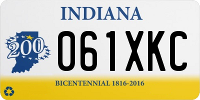 IN license plate 061XKC