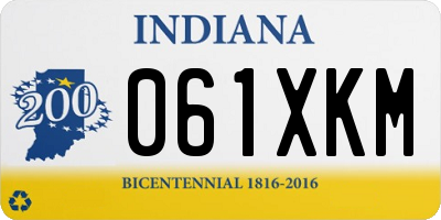 IN license plate 061XKM