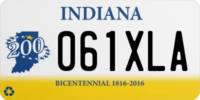 IN license plate 061XLA