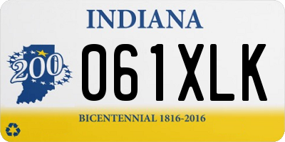 IN license plate 061XLK