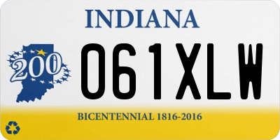IN license plate 061XLW