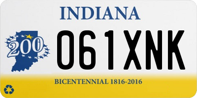 IN license plate 061XNK