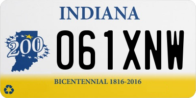 IN license plate 061XNW