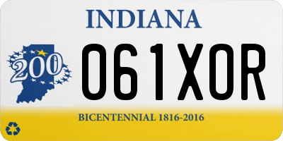 IN license plate 061XOR