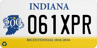IN license plate 061XPR
