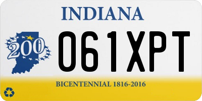 IN license plate 061XPT
