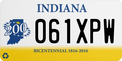 IN license plate 061XPW