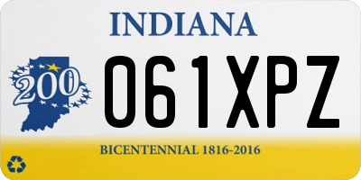 IN license plate 061XPZ