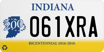 IN license plate 061XRA