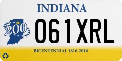 IN license plate 061XRL