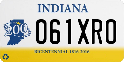 IN license plate 061XRO