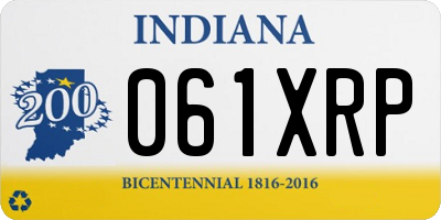IN license plate 061XRP