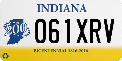 IN license plate 061XRV