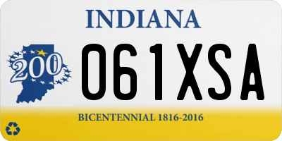 IN license plate 061XSA